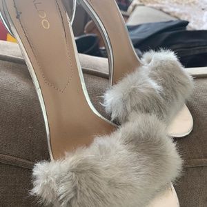Aldo Furry Strap Heels